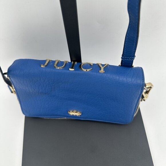 Juicy Couture Blue Leather Crossbody Wallet With Chain Strap - Picture 2 of 7